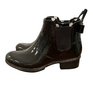 Kate Spade Black Patent Puddle Rain Boots